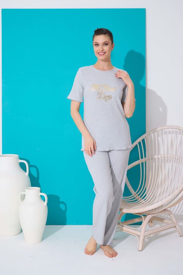 Polkan 19021 Fitilli Kısa Kollu Bayan Pijama Takımı