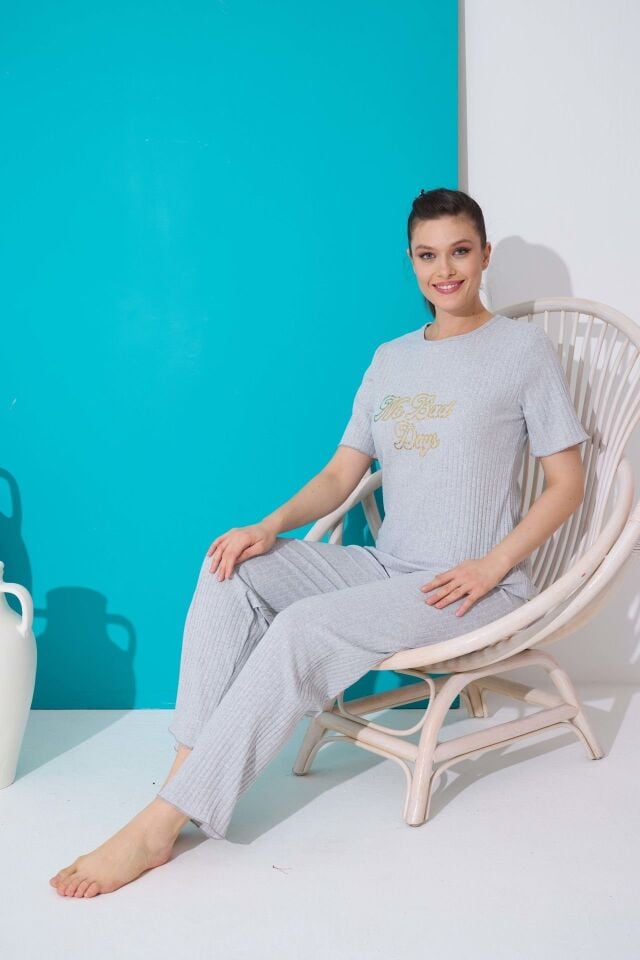 Polkan 19021 Fitilli Kısa Kollu Bayan Pijama Takımı