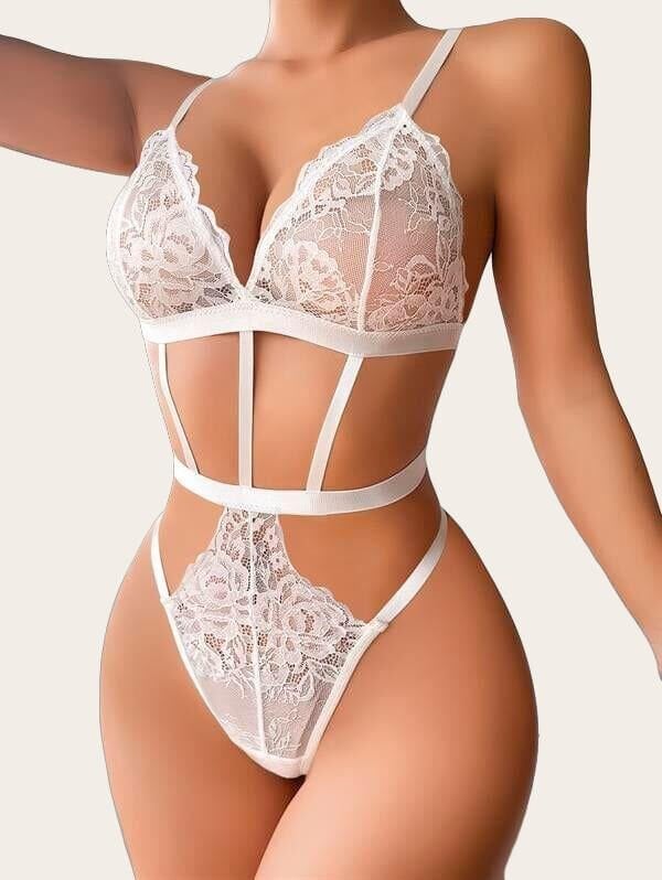 Arias Closet Lastik Detaylı Beyaz Fantezi Body