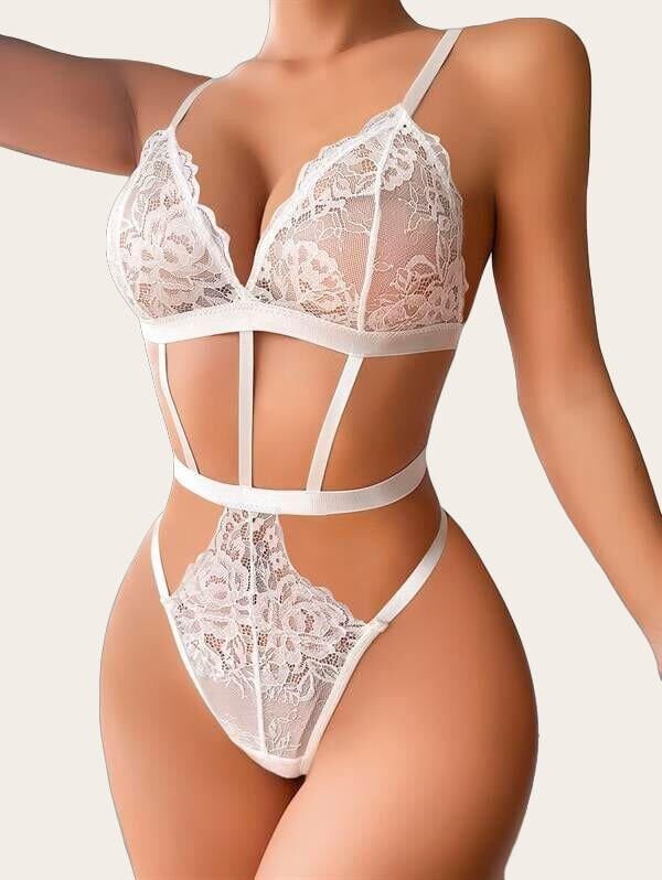 Arias Closet Lastik Detaylı Beyaz Fantezi Body