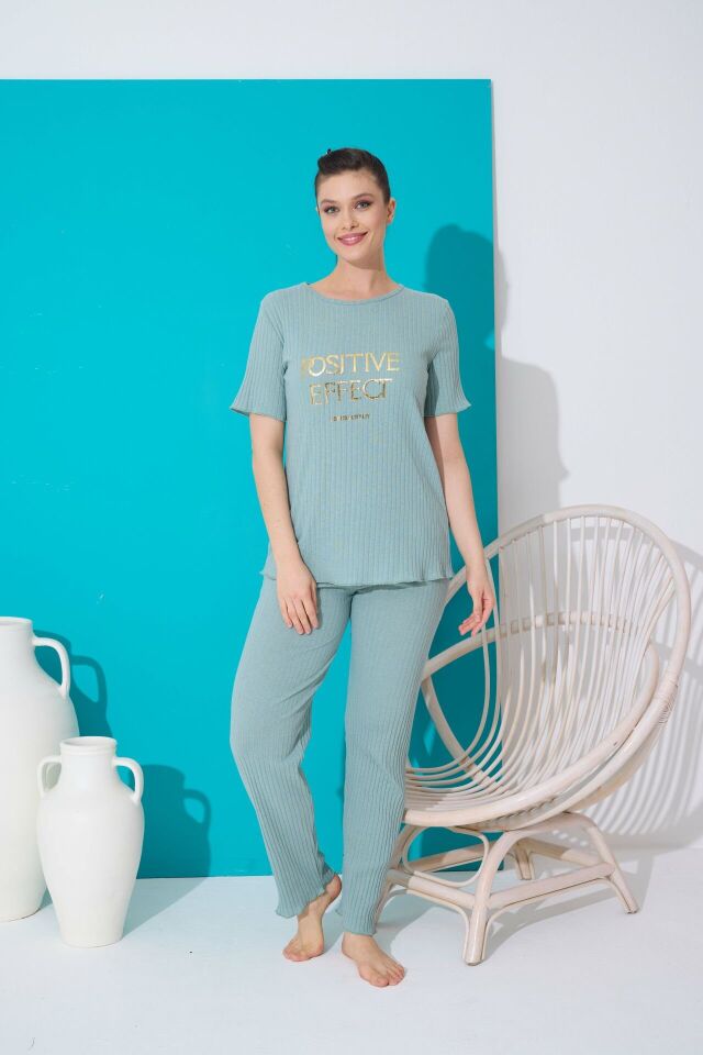 Polkan 19034 Fitilli Kısa Kollu Bayan Pijama Takımı