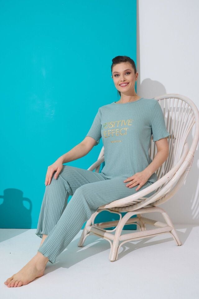 Polkan 19034 Fitilli Kısa Kollu Bayan Pijama Takımı
