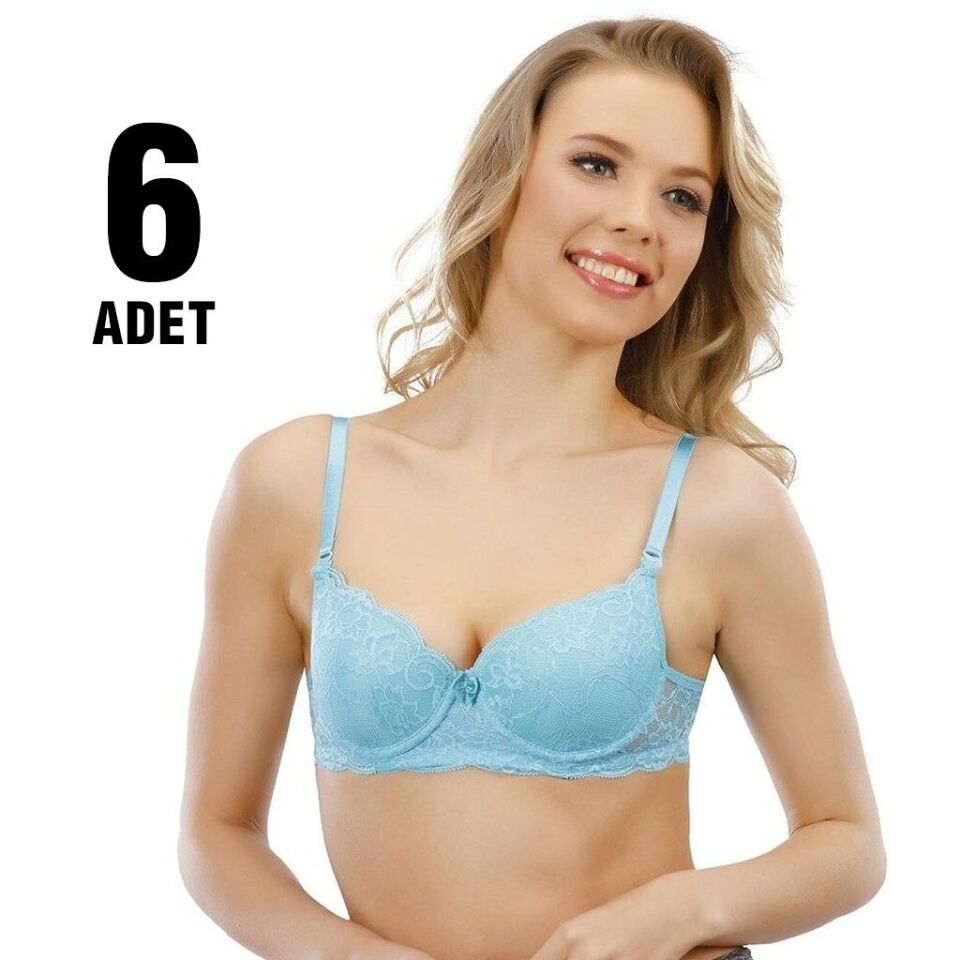 Liza 1015 Destekli Dantelli Bayan Sütyen 6'lı