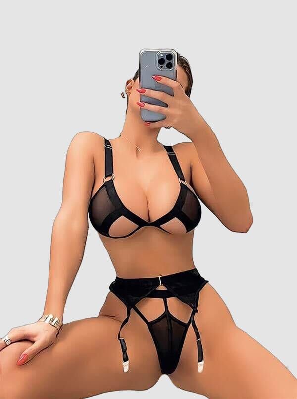 Arias Closet Siyah Fantezi Sütyen Külot Takımı