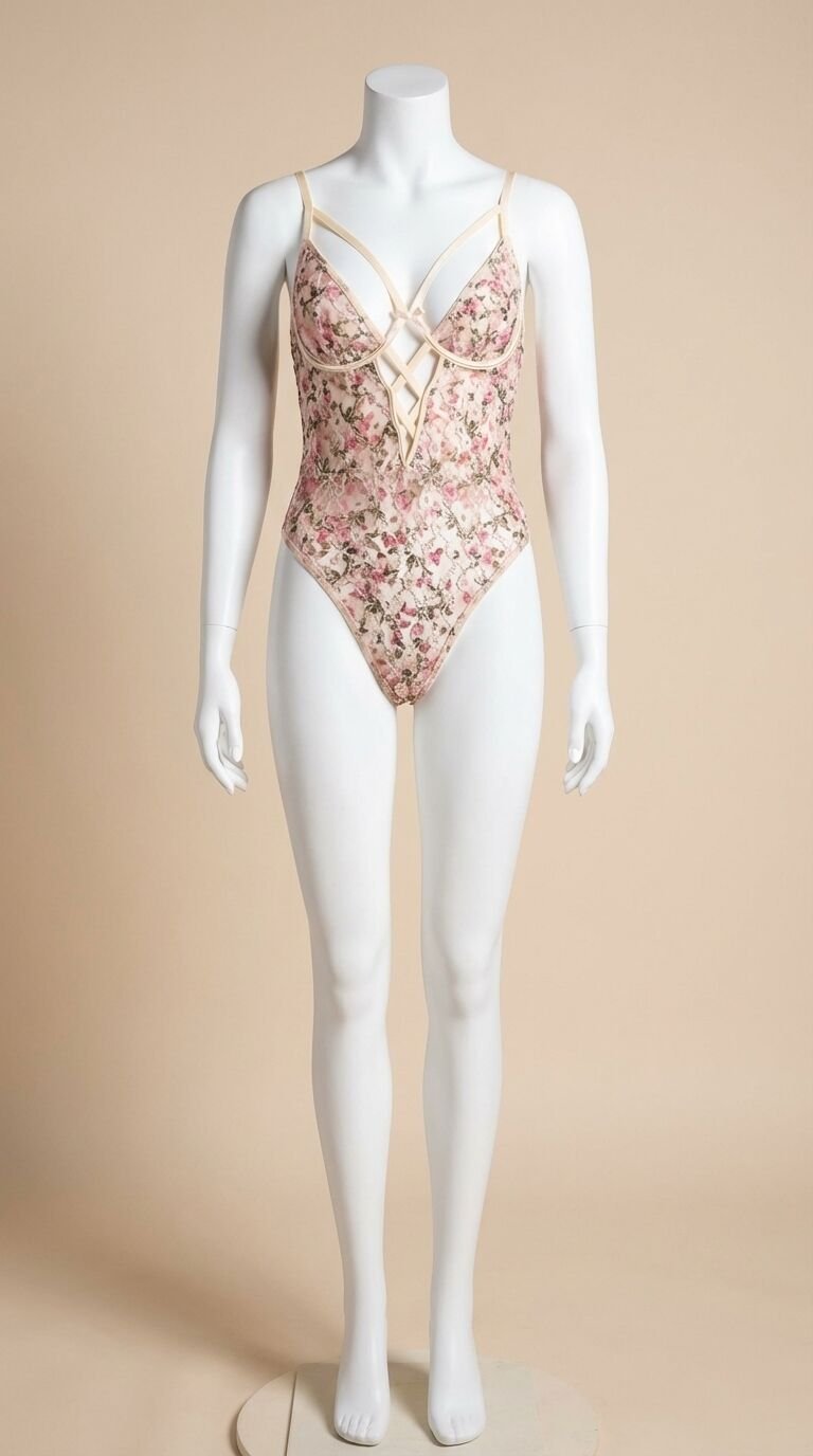 Çiçek Desenli Fantezi Body