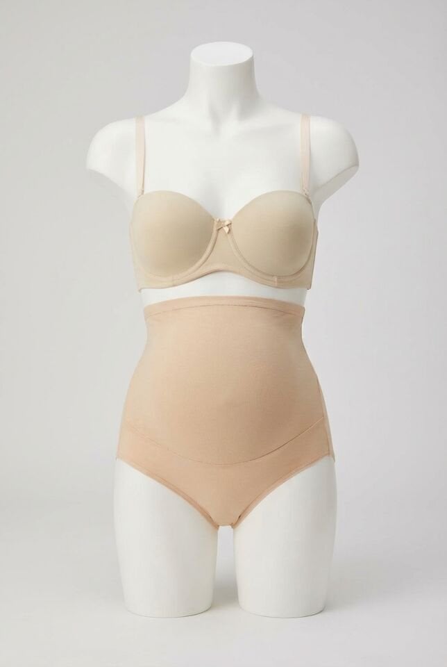 Pamuk ve Modal Kumaş Yüksek Bel Ten Hamile Külodu