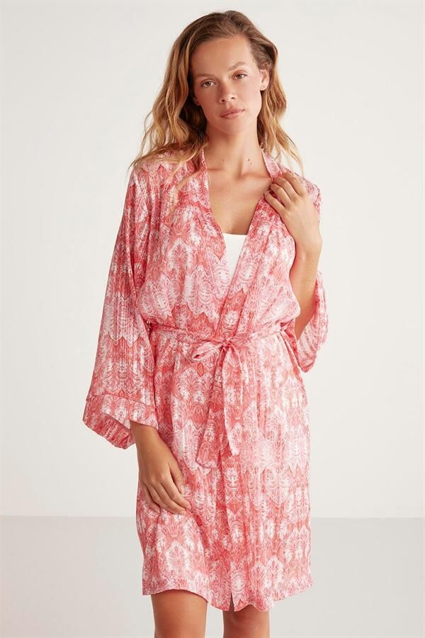 Penye Mood Desenli Sabahlık Takım