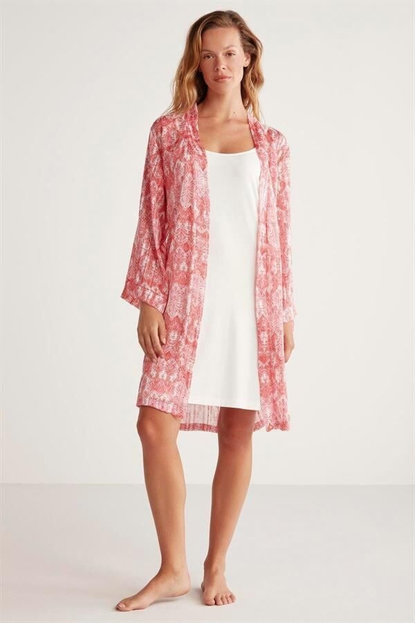 Penye Mood Desenli Sabahlık Takım