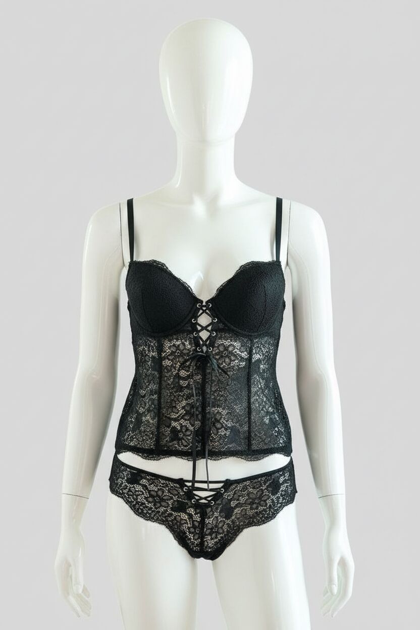 Arias Closet Balenli Destekli Dolgulu Askıları Çıkabilen Dantelli Büstiyer Sütyen ve Slip Takım