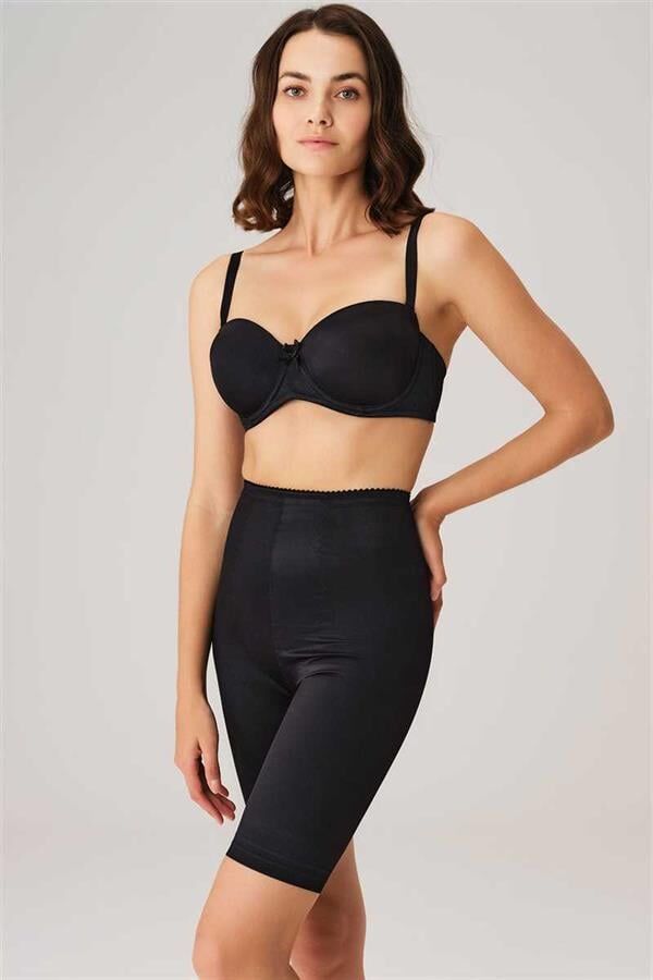 Arias Closet Toparlayıcı Bel ve Bacak İnceltici Dikişli Uzun Paçalı Orta Bel Sıkı Şort Korse