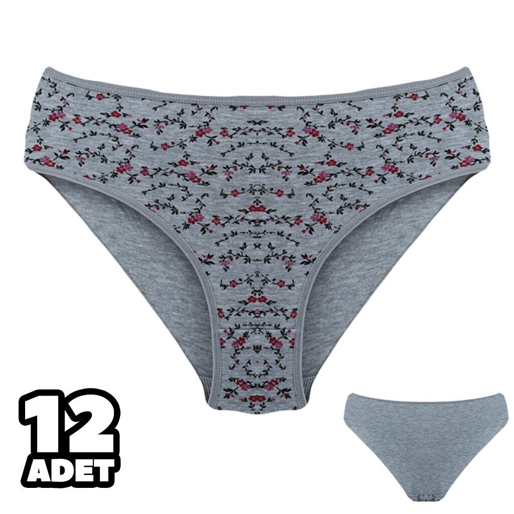 Dondeza 201-156 Desenli Bayan Ara Beden Külot 12'li