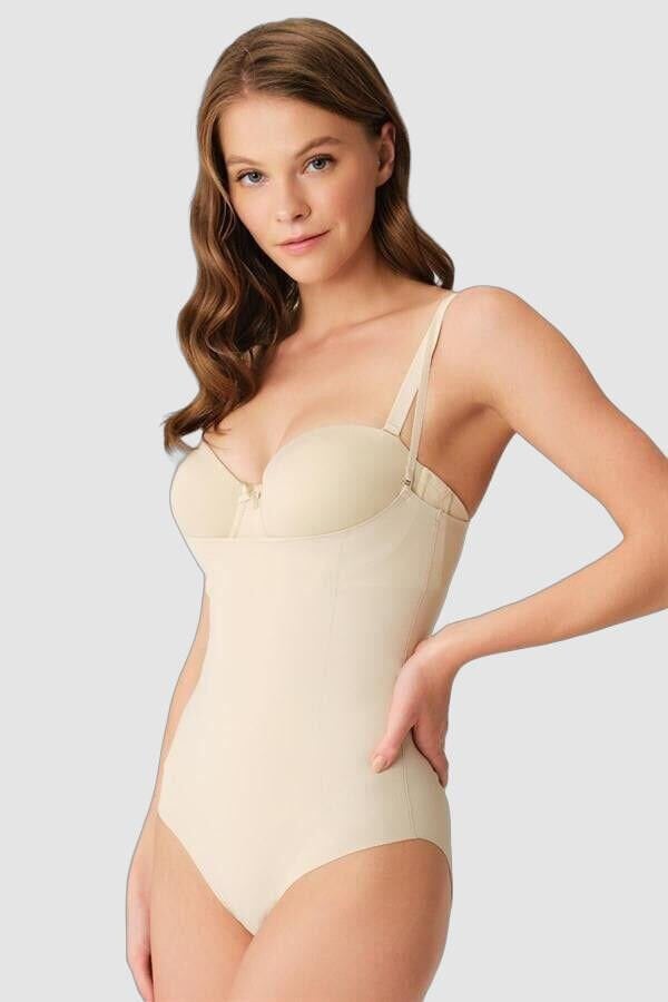 Mikro Kumaş Göğüs Altı Yapıştırma Paçaları Silikon Bantlı Alttan Kancalı Sıkı Badi Ten Korse