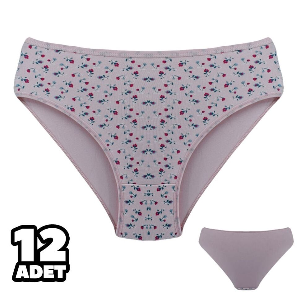 Dondeza 201-163 Desenli Bayan Ara Beden Külot 12'li