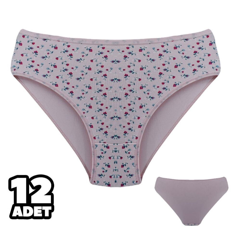 Dondeza 201-163 Desenli Bayan Ara Beden Külot 12'li