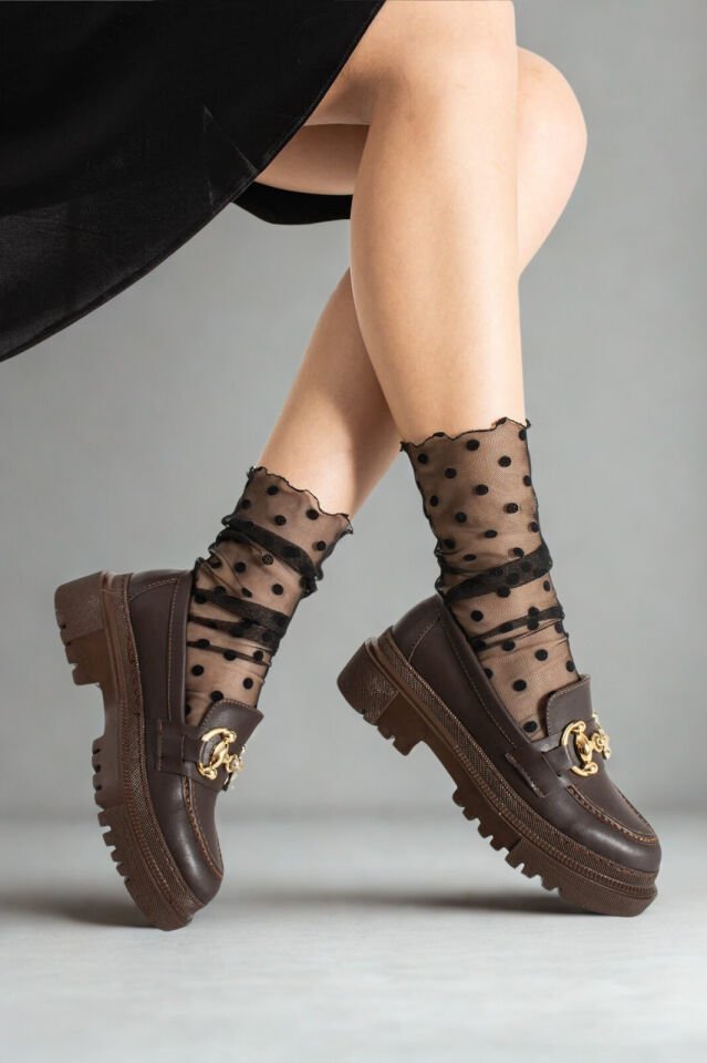 Loafers Tokası Değişebilen Günlük Kadın Kahverengi Ayakkabı