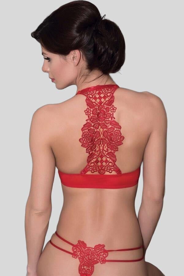 Arias Closet Balenli Destekli Dolgulu Askıları Çıkabilen Önden Açılan Sırt Dekolte Sütyen ve String Takım