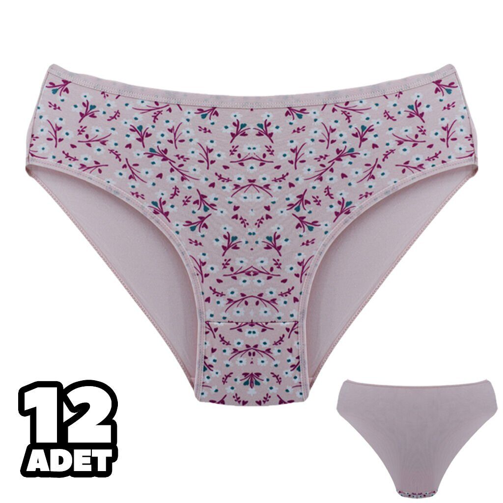 Dondeza 201-162 Desenli Bayan Ara Beden Külot 12'li