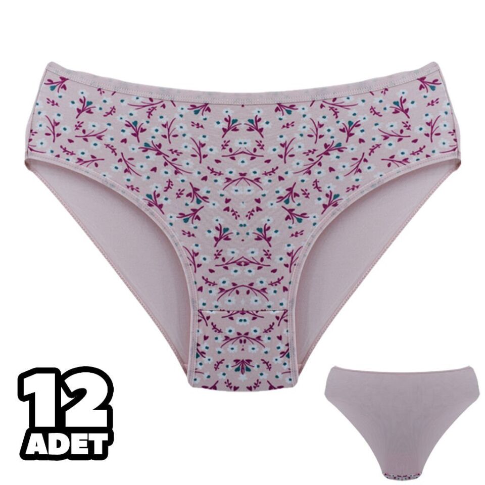 Dondeza 201-162 Desenli Bayan Ara Beden Külot 12'li