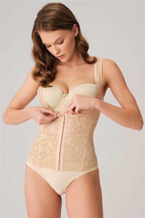 Arias Closet Toparlayıcı Bel İnceltici Dikişli Büyük Beden Kancalı Geniş Askı Sıkı Yelek Korse