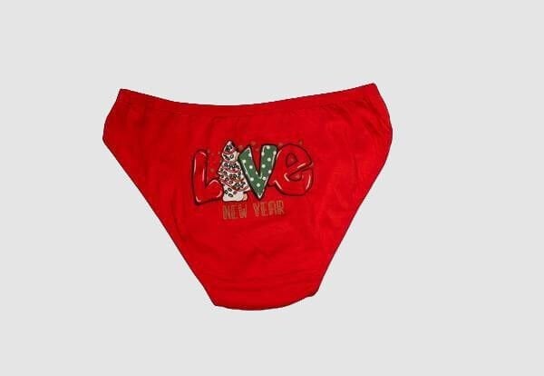 Arias Closet Kırmızı Yılbaşı Desenli Love New Year Pamuklu Külot