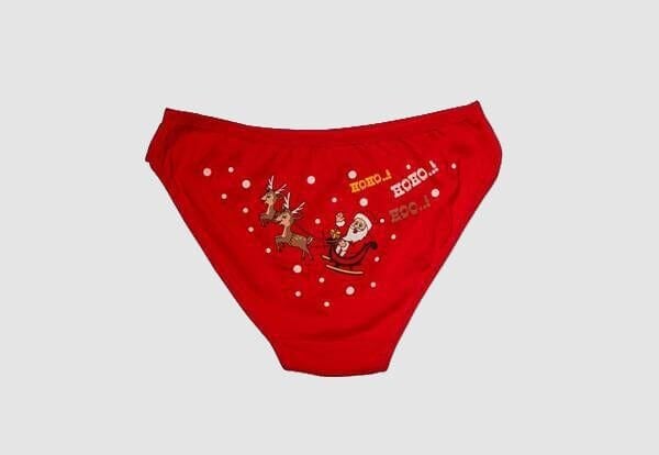 Arias Closet Kırmızı Yılbaşı Desenli Hoo Hoo Hoo Pamuklu Külot