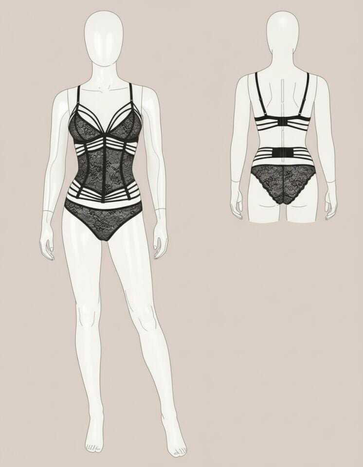 Arias Closet Simli Dantel Büstiyer Takım