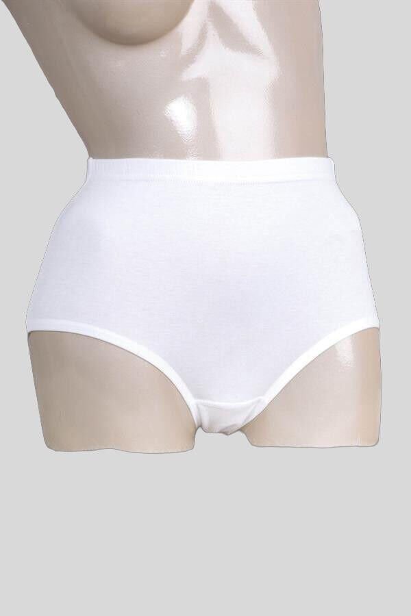 Kadın Pamuklu Ribana Yüksek Bel Geniş Bel Lastikli Külot