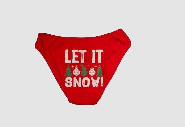 Arias Closet Kırmızı Yılbaşı Desenli Let İt Snow Pamuklu Külot