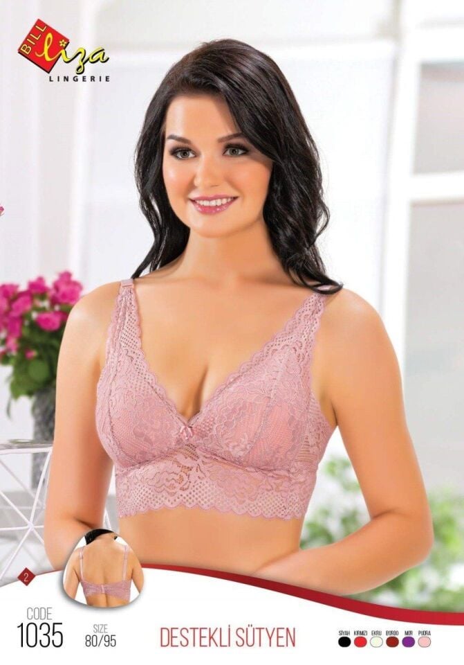 Liza 1035 Dantelli Destekli Bustiyer Bayan Bralet Sütyen