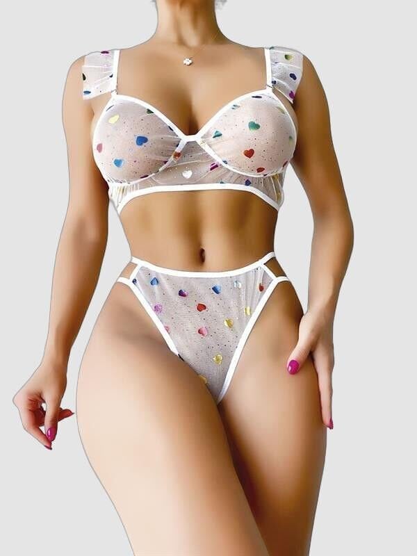 Arias Closet Transparan Kalpli Sütyen Külot Takım