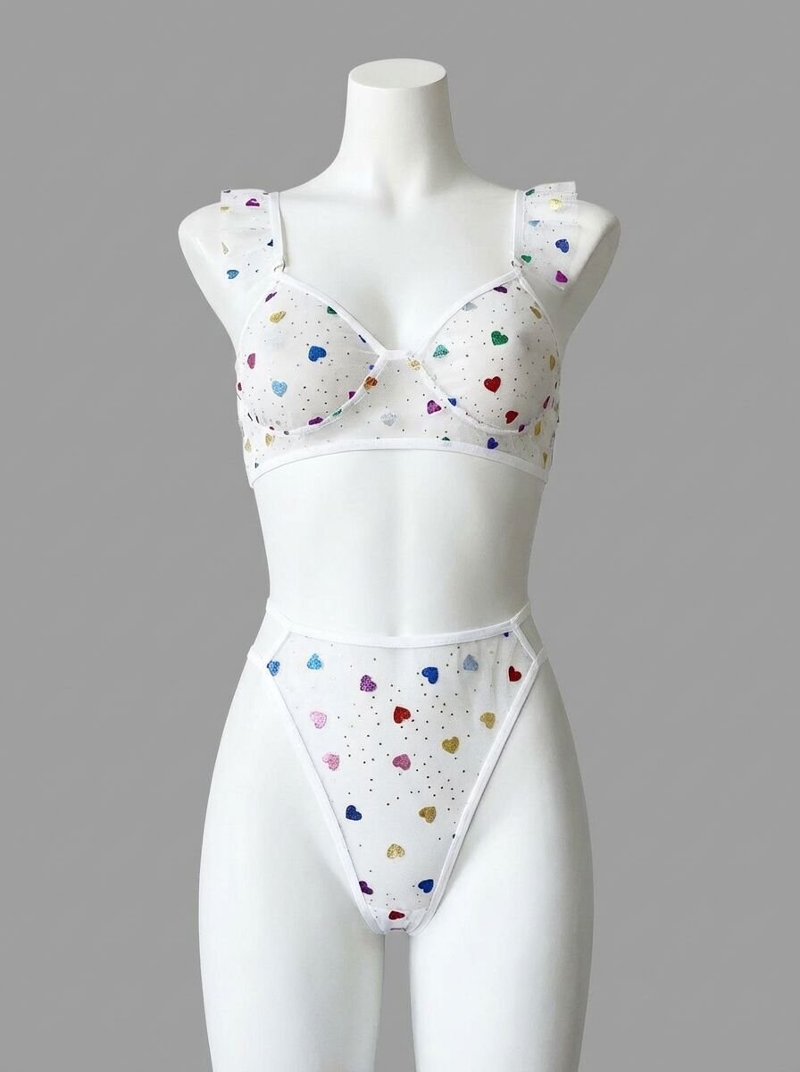 Transparan Kalpli Sütyen Külot Takım