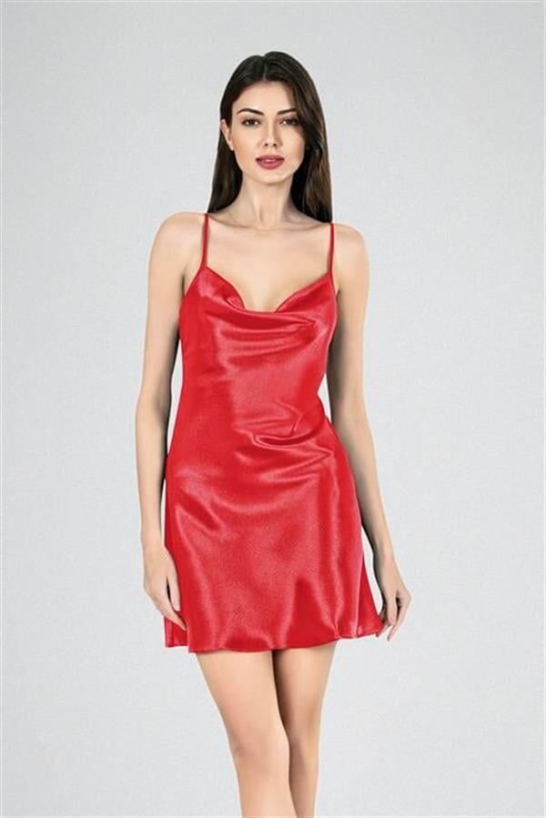 Arias Closet Kısa Gecelik Degaje  Kırmızı 7740