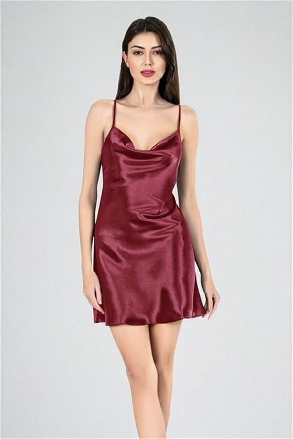 Arias Closet Kısa Gecelik Degaje Bordo 7740