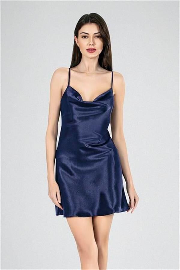 Arias Closet Kısa Gecelik Degaje  Lacivert 7740