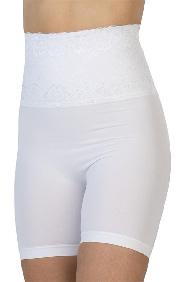 Arias Closet Beyaz MI Emay 2091 Önü Dantelli Yüksek Bel Boxer Korse
