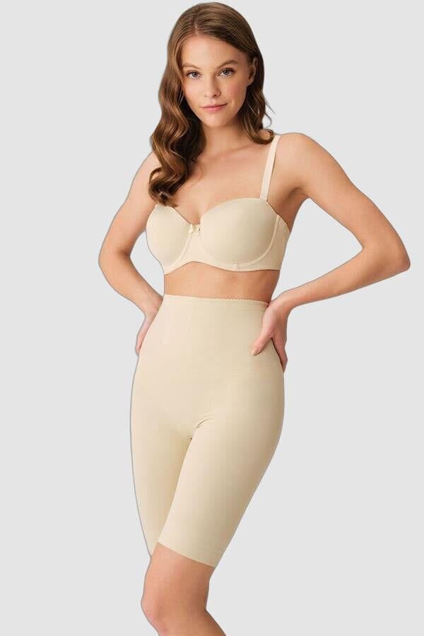 Arias Closet Toparlayıcı Bel ve Bacak İnceltici Dikişli Uzun Paçalı Orta Bel Sıkı Şort Korse