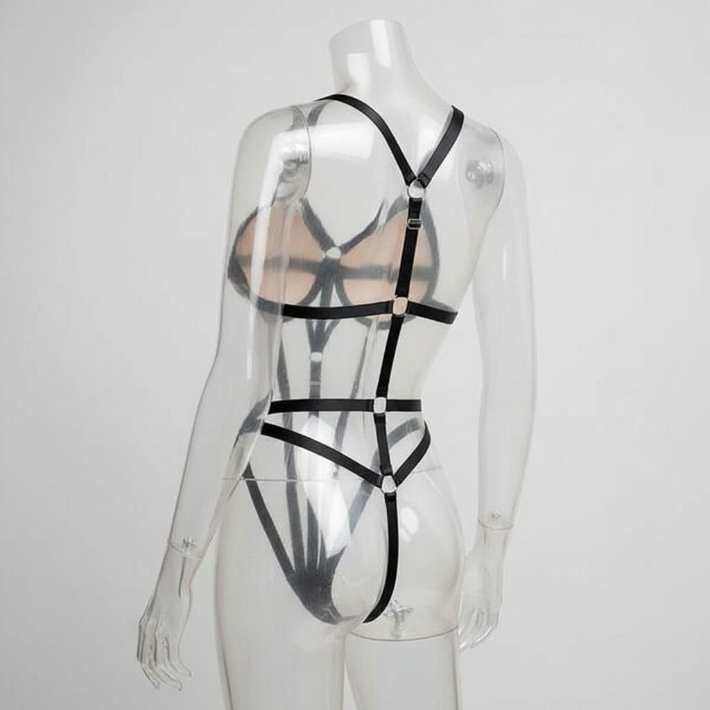 Arias Closet Fantezi Lastik Body Harness Siyah