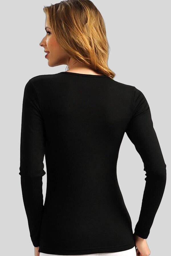 Kadın Termal Uzun Kol Geniş Yaka İçlik T-Shirt