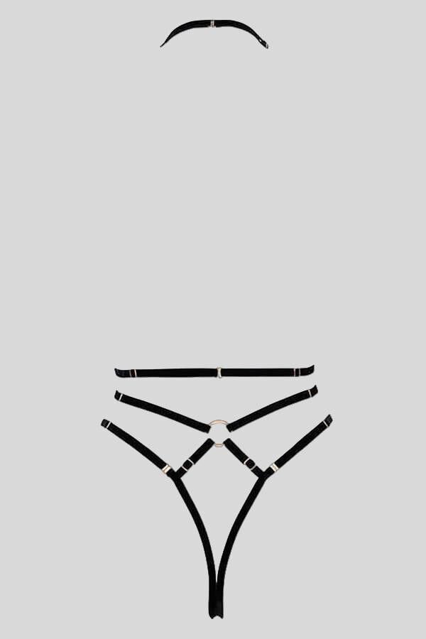 Arias Closet Göğüs Detaylı Fantezi Siyah Harness