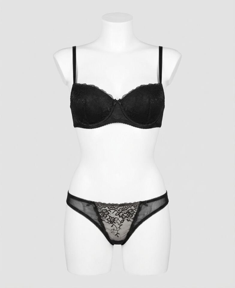 Siyah Güpürlü Takım Tam Silikonlu