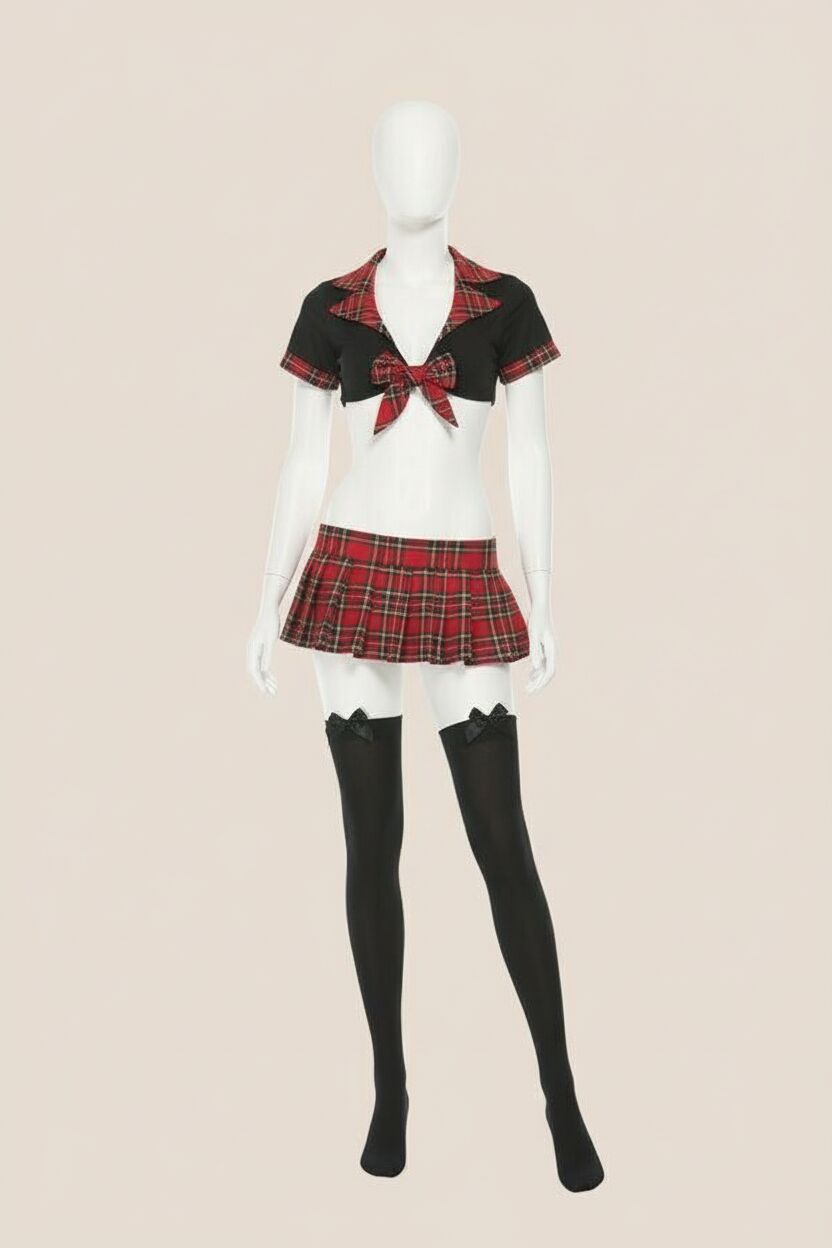 Arias Closet Fantezi Göğüs Kısmı Fiyonklu Mini Öğrenci Kostümü