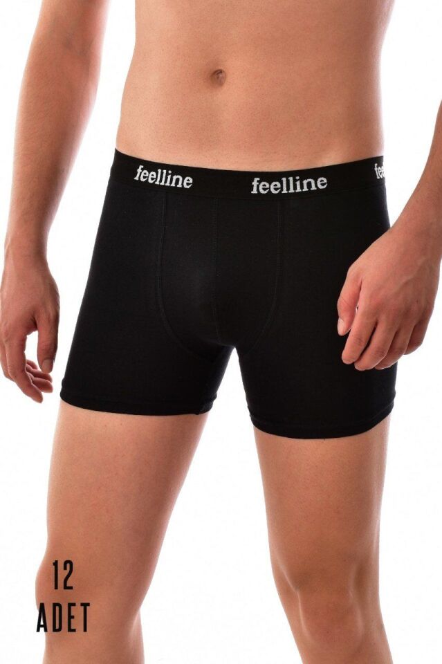 Feelline 1003 Erkek Likralı Boxer 12'li