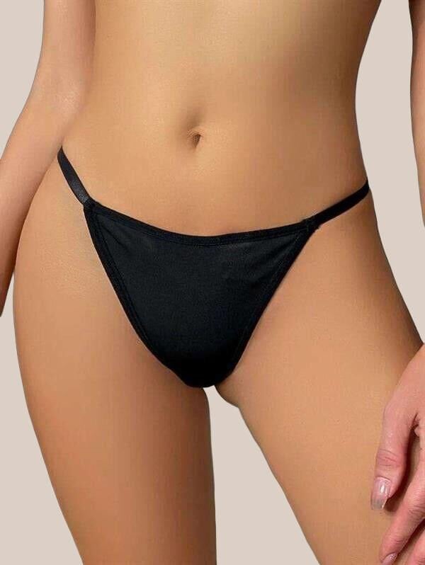 Arias Closet Zincir Kalp Detaylı Fantezi Siyah String Tanga