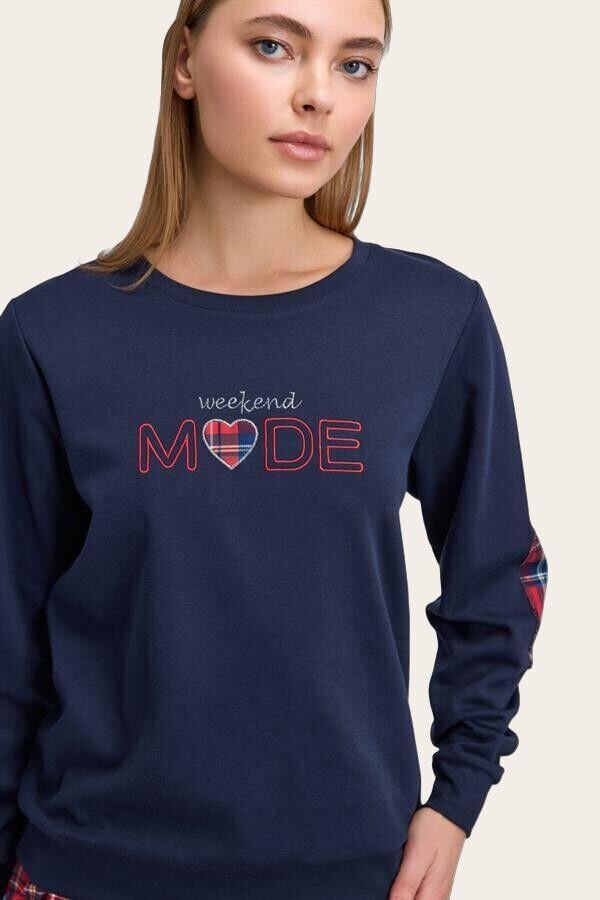 Kadın Uzun Kol T-Shirt ve Pantolon Takım