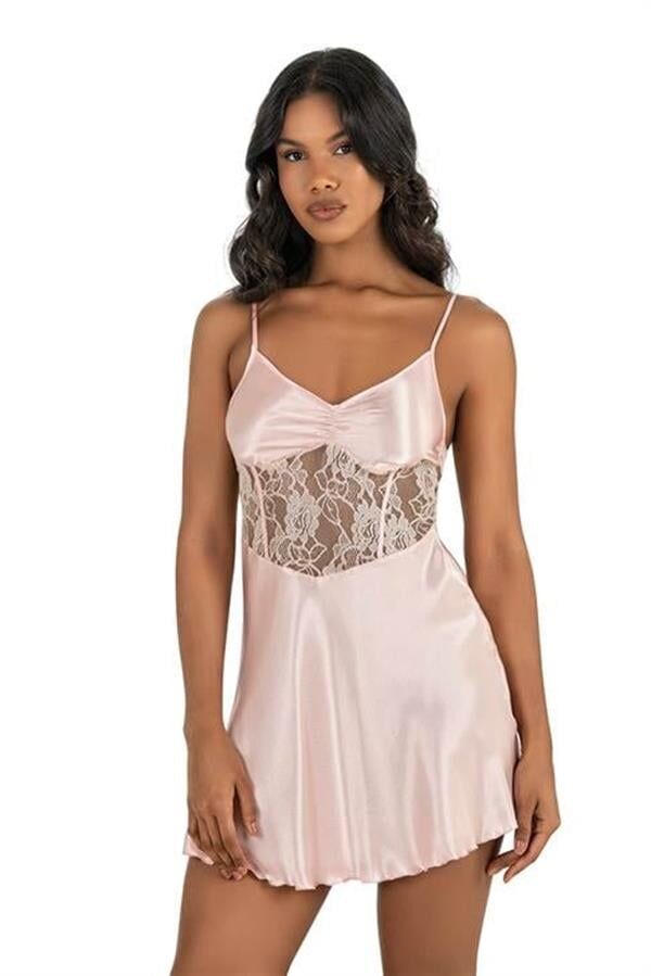 Arias Closet Somon Kısa Saten Gecelik 8239