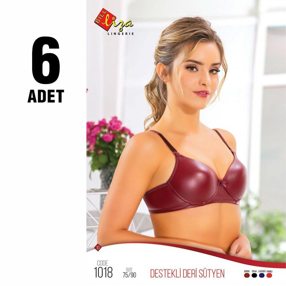 Liza 1018 Balenli Destekli Deri Sütyen 6'lı