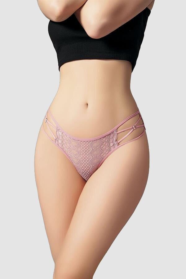 Arias Closet Transparan Dantel Detaylı Pudra Külot