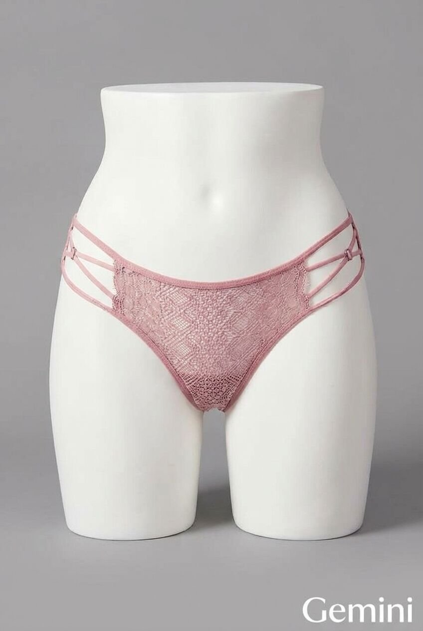 Transparan Dantel Detaylı Pudra Külot