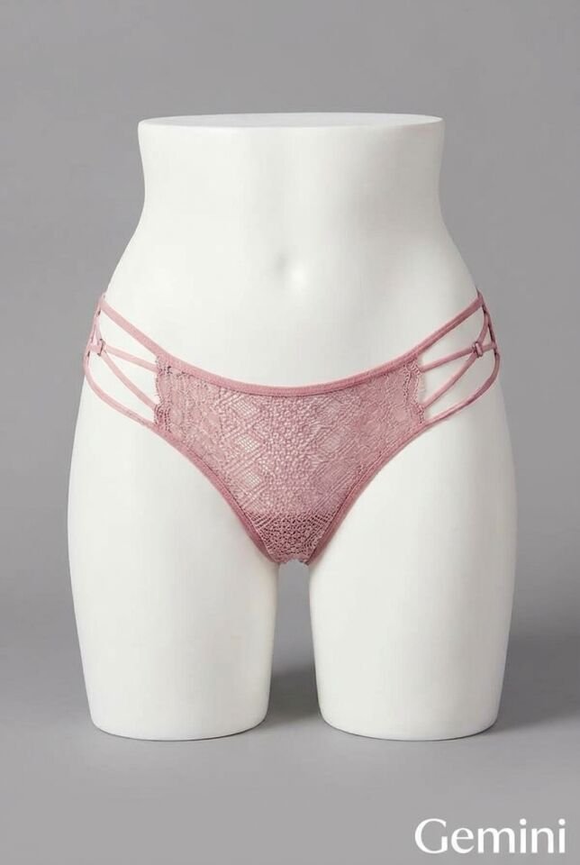 Transparan Dantel Detaylı Pudra Külot