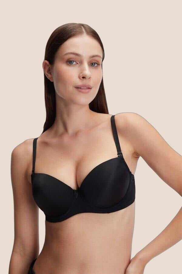 Arias Closet Balenli Destekli Dolgulu Askıları Çıkabilen Günlük Klasik T-Shirt Sütyeni